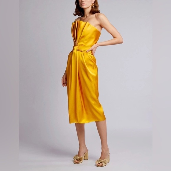 Brandon Maxwell Petal Front Cocktail Satin Dress NWT SZ 4✨✨🔥🔥 - Picture 6 of 16